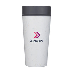 Circular&Co Dubbelwandige Koffiebeker 227 ml – Herbruikbaar & 360° Deksel - Wit-Zwart