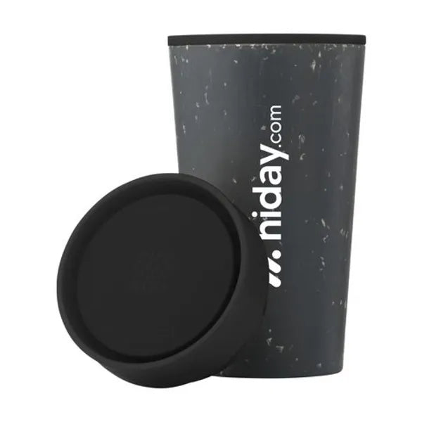 koffiebeker met deksel recycled coffee cup zwart 31w044