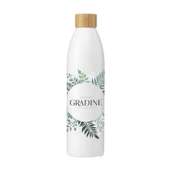 Natural bottle slim waterfles 500 ml van suikerriet en bamboe met bedrukking, Wit - 31W069