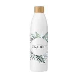 Natural bottle slim waterfles 500 ml van suikerriet en bamboe met bedrukking, Wit - 31W069