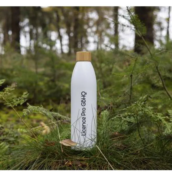 Natural bottle slim waterfles 500 ml van suikerriet en bamboe sfeerbeeld, Wit - 31W069