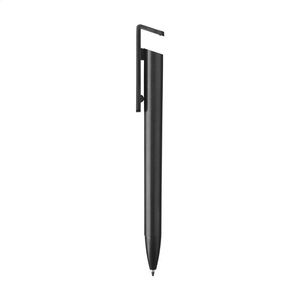 Balpen van tarwestro met telefoonhouder, Zwart - 31W101