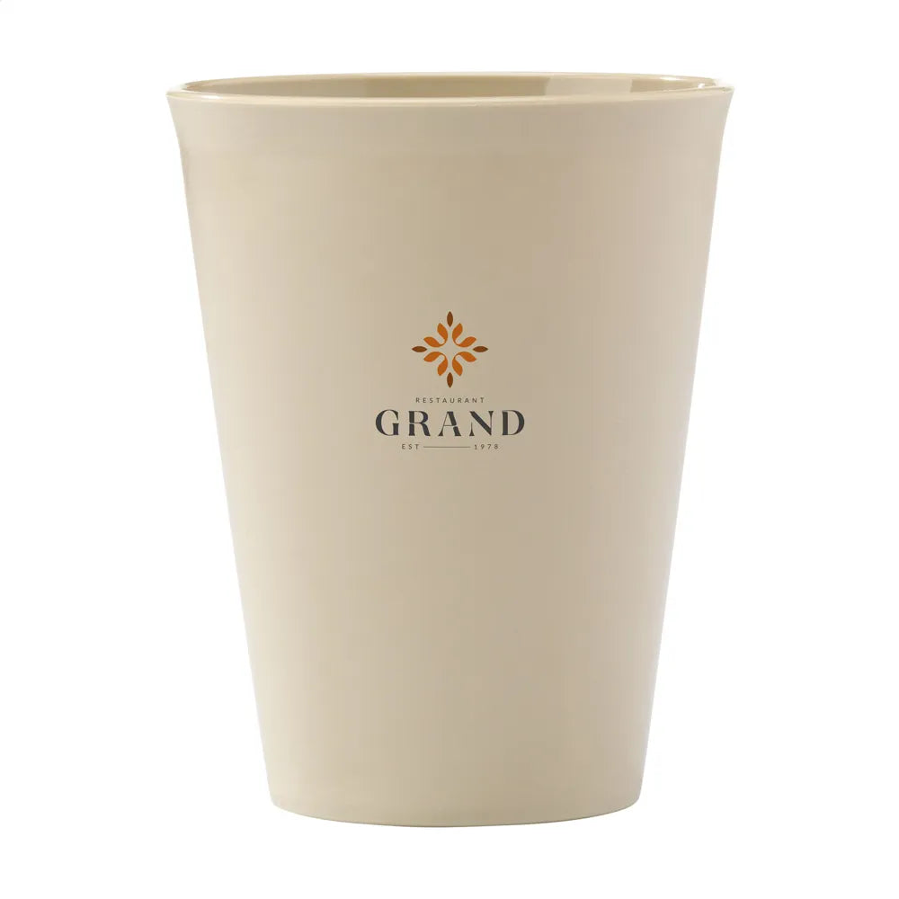 Herbruikbare koffiebeker 360 ml van bio-plastic uit suikerriet, Beige - 31W304