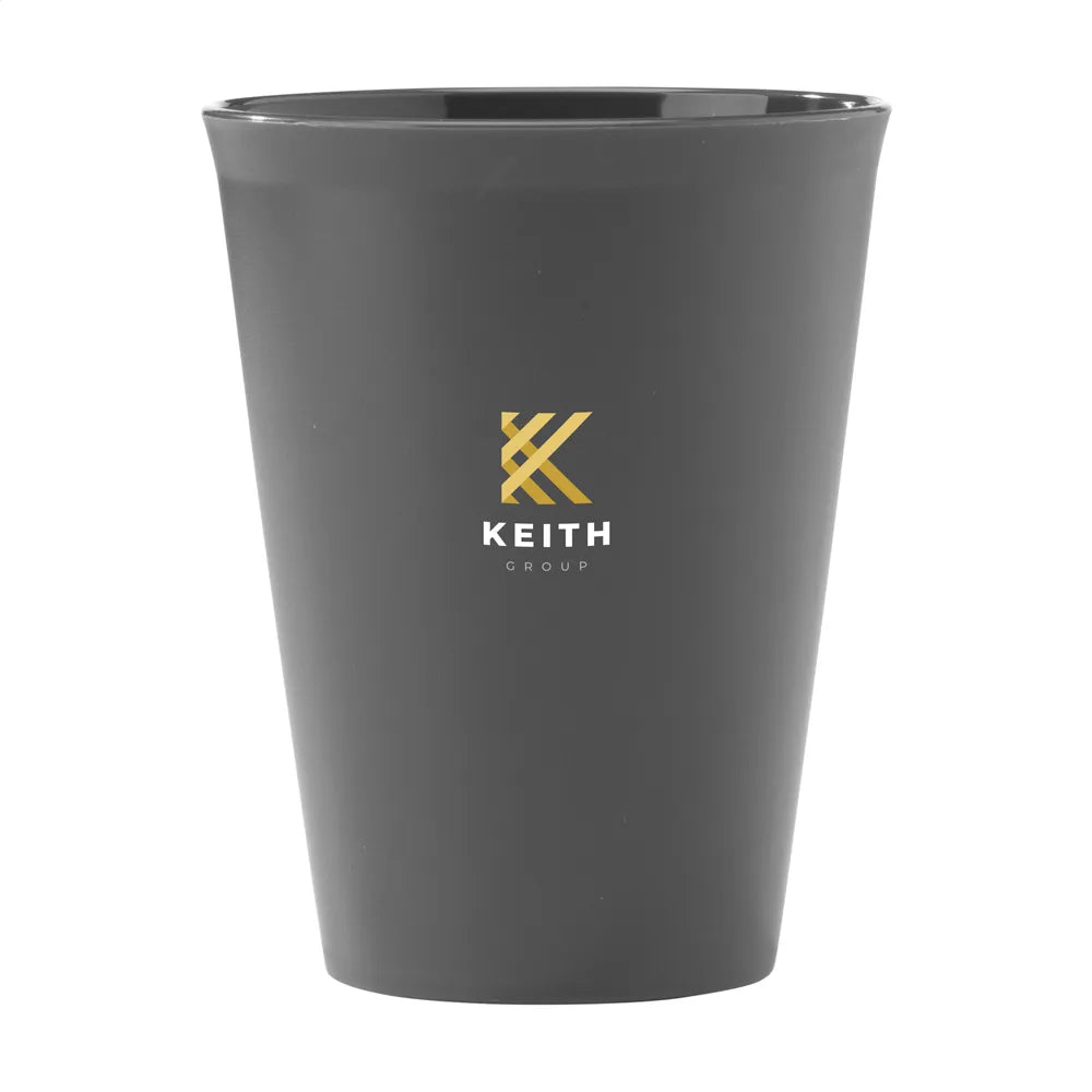 Herbruikbare koffiebeker 360 ml van bio-plastic uit suikerriet, Grijs - 31W304