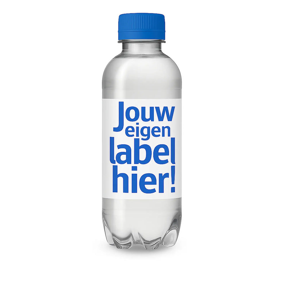 330mini R pet mineraalwaterfles 330 ml plat met sportdop inclusief full colour etiket blauw 