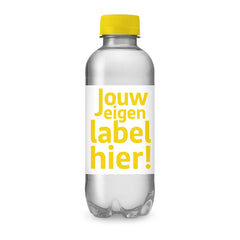 R-PET Waterflesje 330 ml met Full Colour Etiket - Geel
