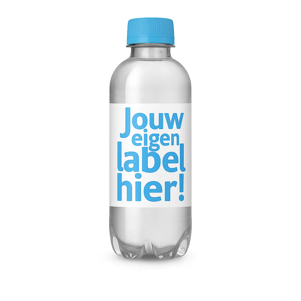 330mini R pet mineraalwaterfles 330 ml plat met sportdop inclusief full colour etiket lichtblauw 