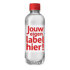 R-PET Waterflesje 330 ml met Full Colour Etiket - Rood