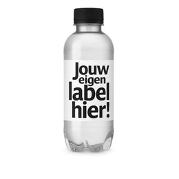 330mini R pet mineraalwaterfles 330 ml plat met sportdop inclusief full colour etiket zwart 