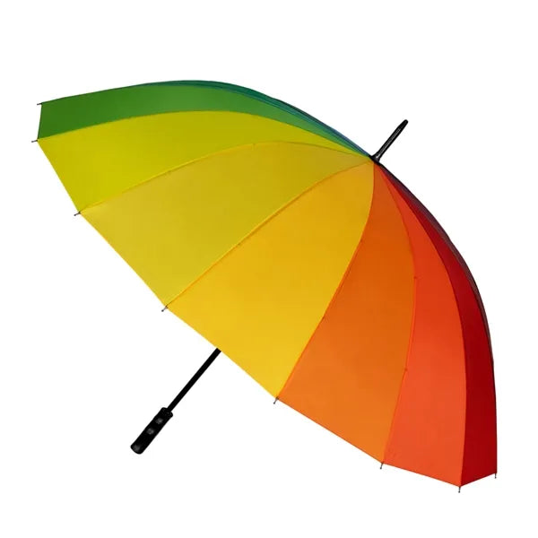 Regenboog golfparaplu met 16 panelen zijaanzicht, Regenboog - 33GP22