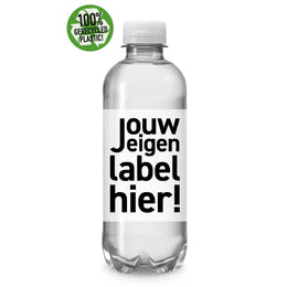 RPET waterflesje 330 ml met full colour etiket, Wit - 37330MINI