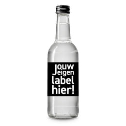 glazen waterfles 330ml full colour zwart dop 37GL330PLAT