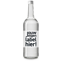 glazen mineraalwaterfles full colour zilver dop 37GL750PLAT
