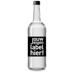 glazen mineraalwaterfles full colour zwart dop 37GL750PLAT
