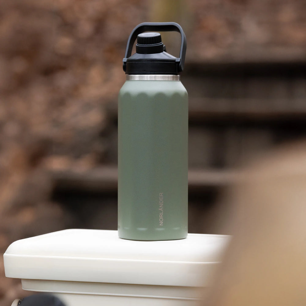 Dubbelwandige thermosfles met draaghengsel sfeerbeeld, Groen - 3828893