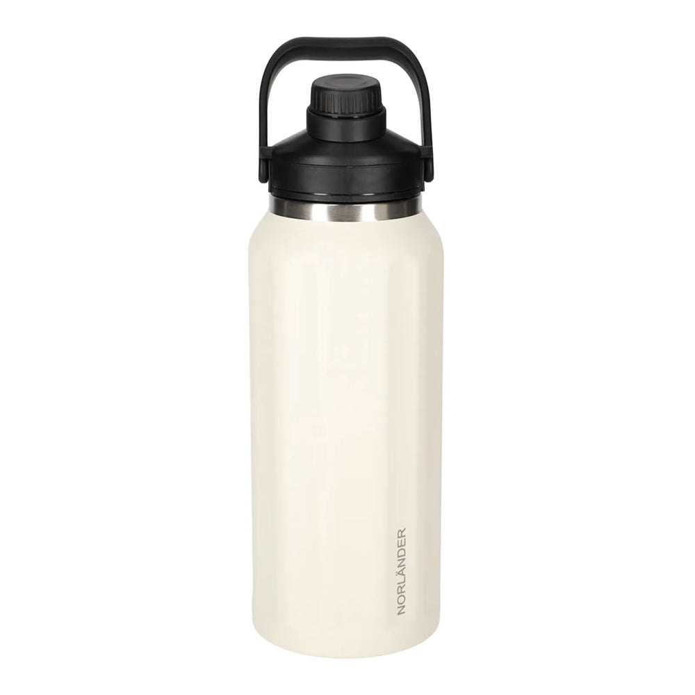 Dubbelwandige thermosfles met draaghengsel, Wit - 3828893