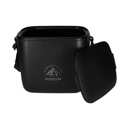 Adventure koelbox 5,5 l van Nörlander geopend met losse deksel en logo, Zwart - 3828925