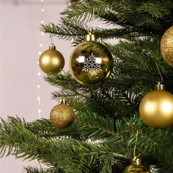 kerstballen plastic goud 80 mm sfeer 40235050