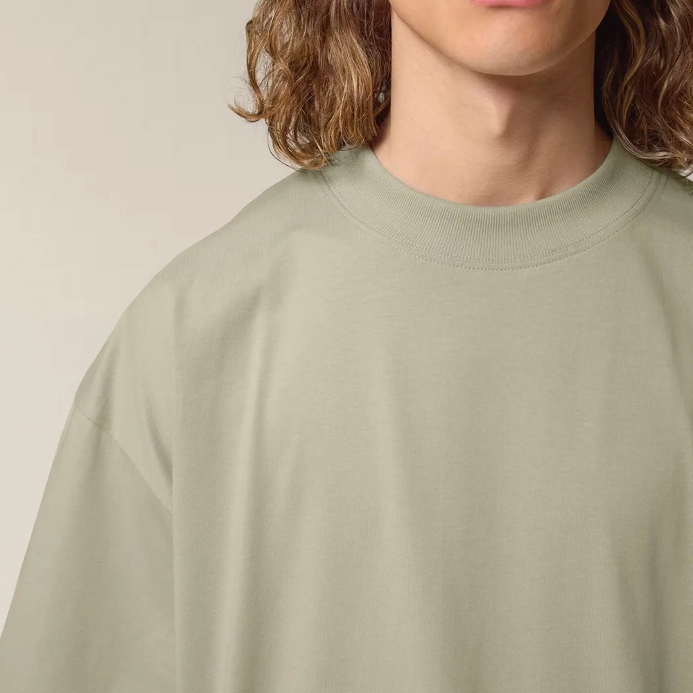 unisex oversized tshirt opstaande kraag biologisch detail 44C358