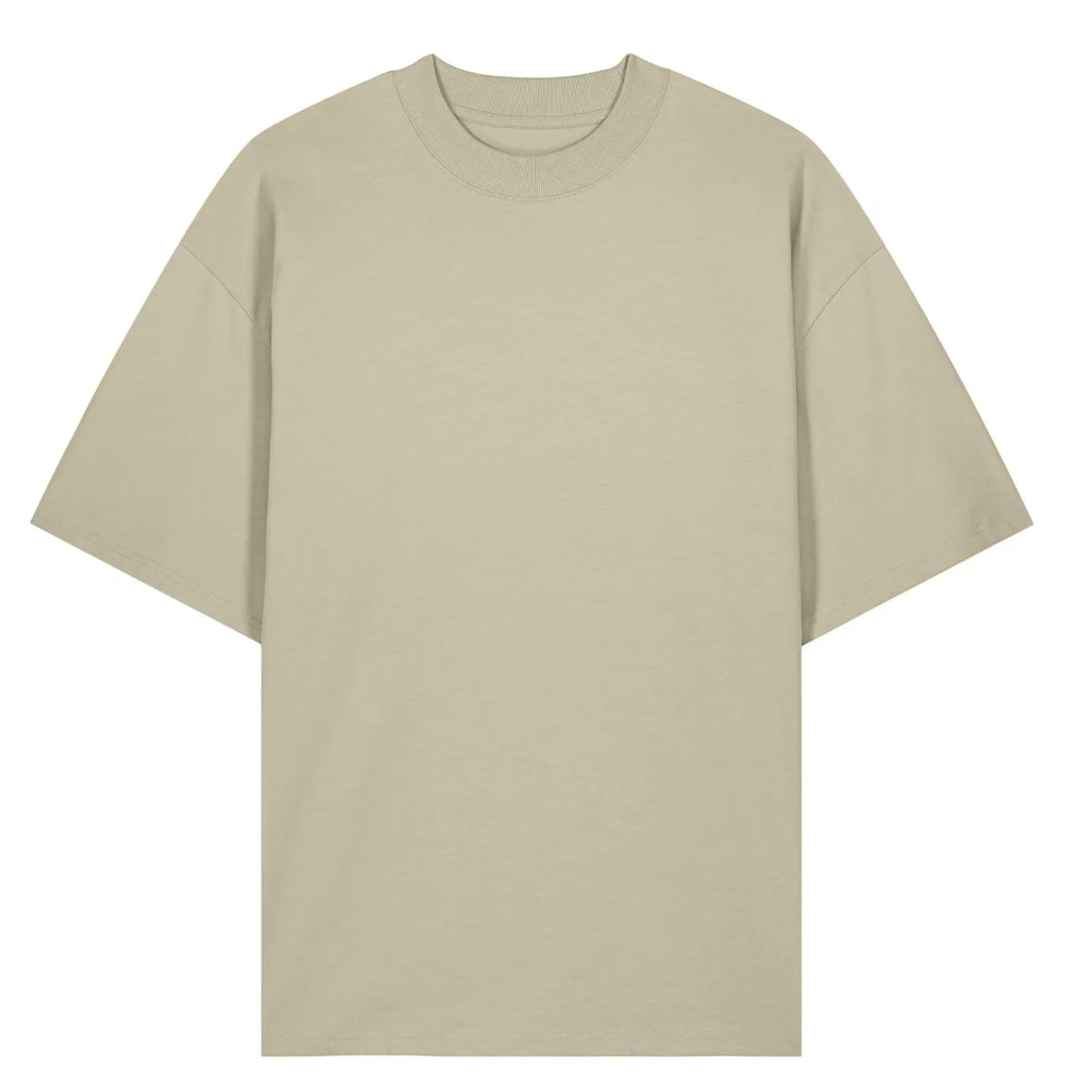 unisex oversized tshirt opstaande kraag biologisch voorkant 44C358