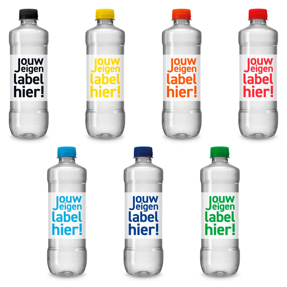 rpet mineraalwaterfles 500ml platte schroefdop bedrukken in diverse kleuren 500BONE