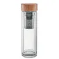Dubbelwandige Glazen Drinkfles 420 ml met Bamboe Dop