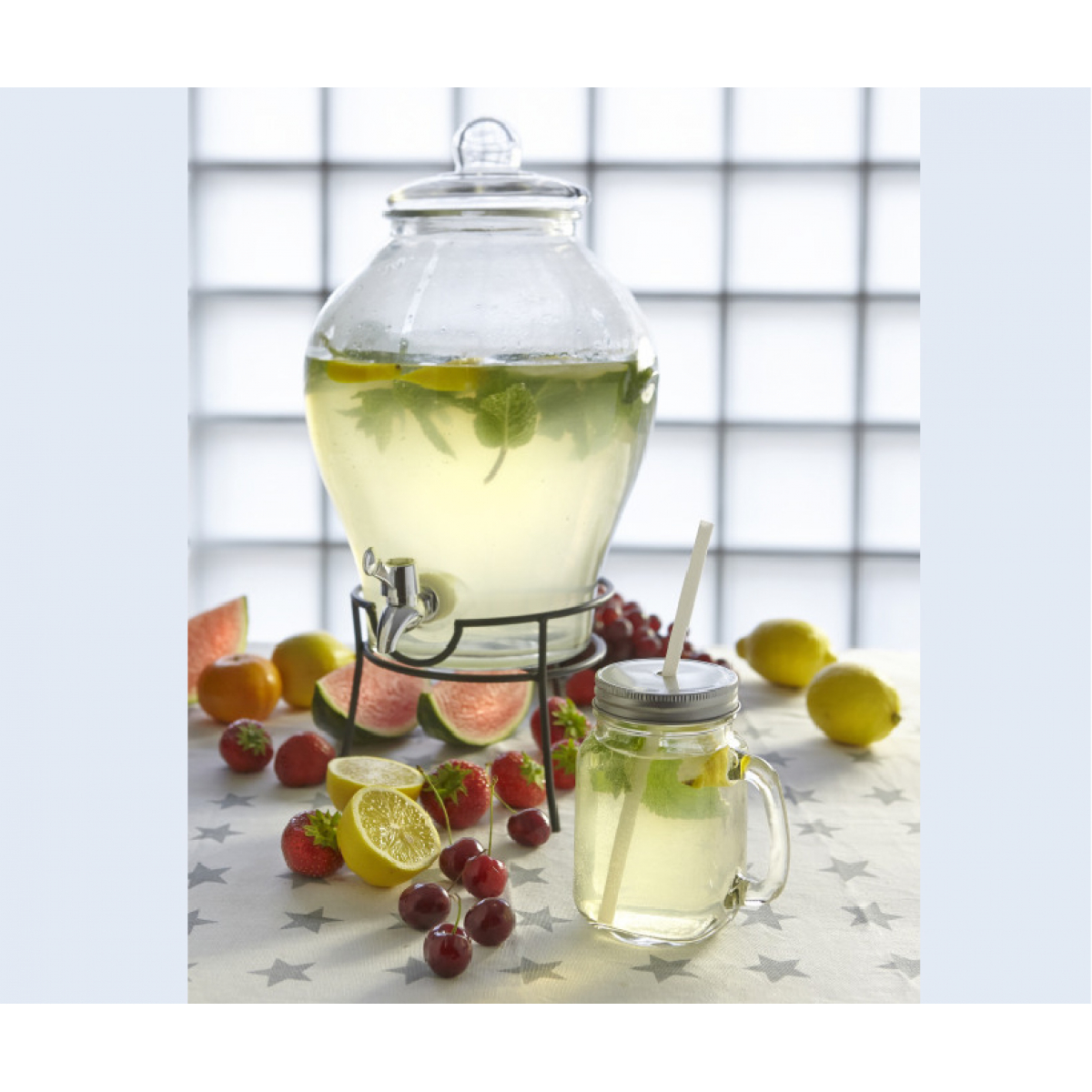 Glas beker | Kunststof rietje | 500 ml